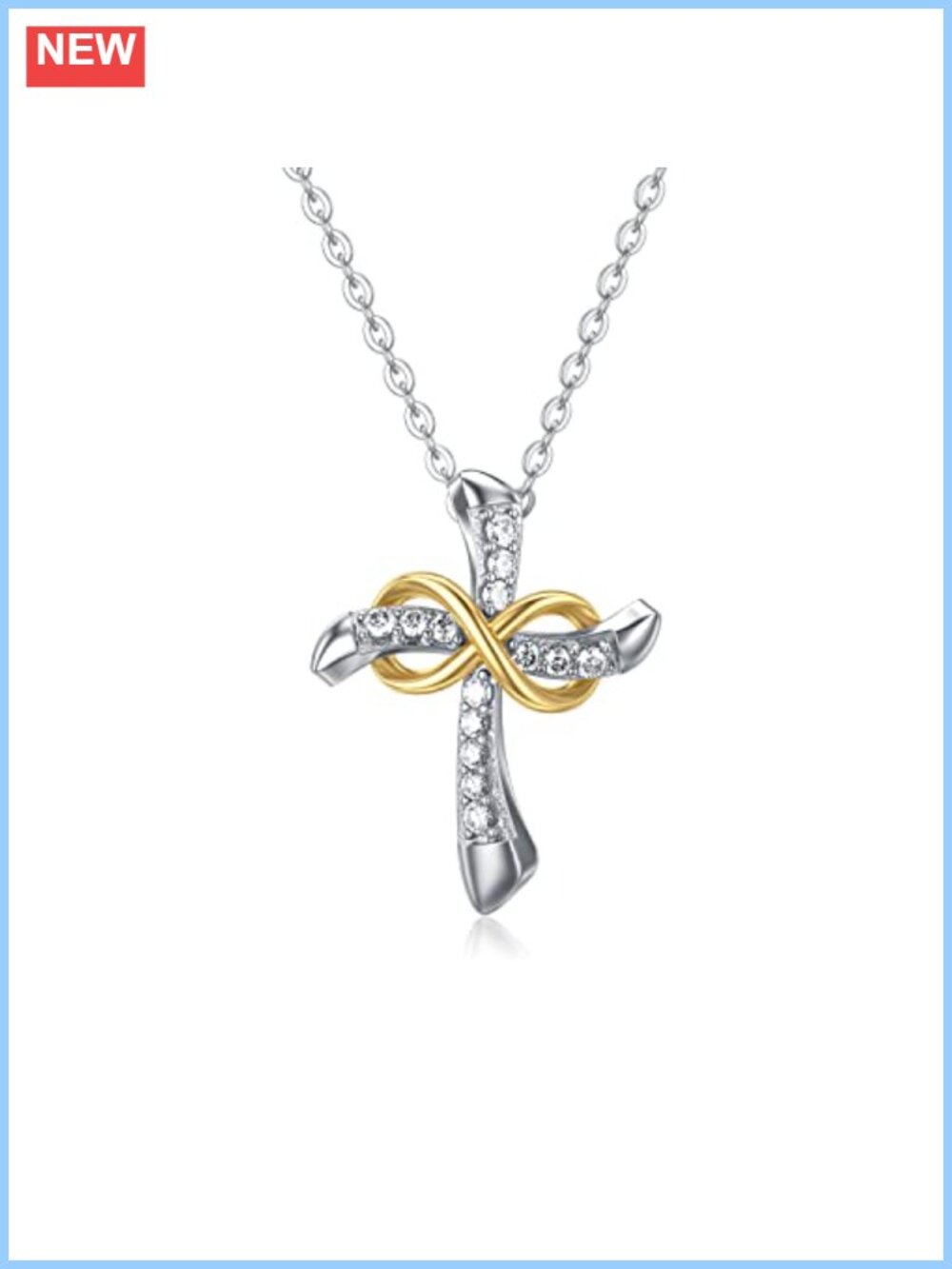 10K Yellow Gold Moissanite Cross Necklace Pendant Jewelry Gift